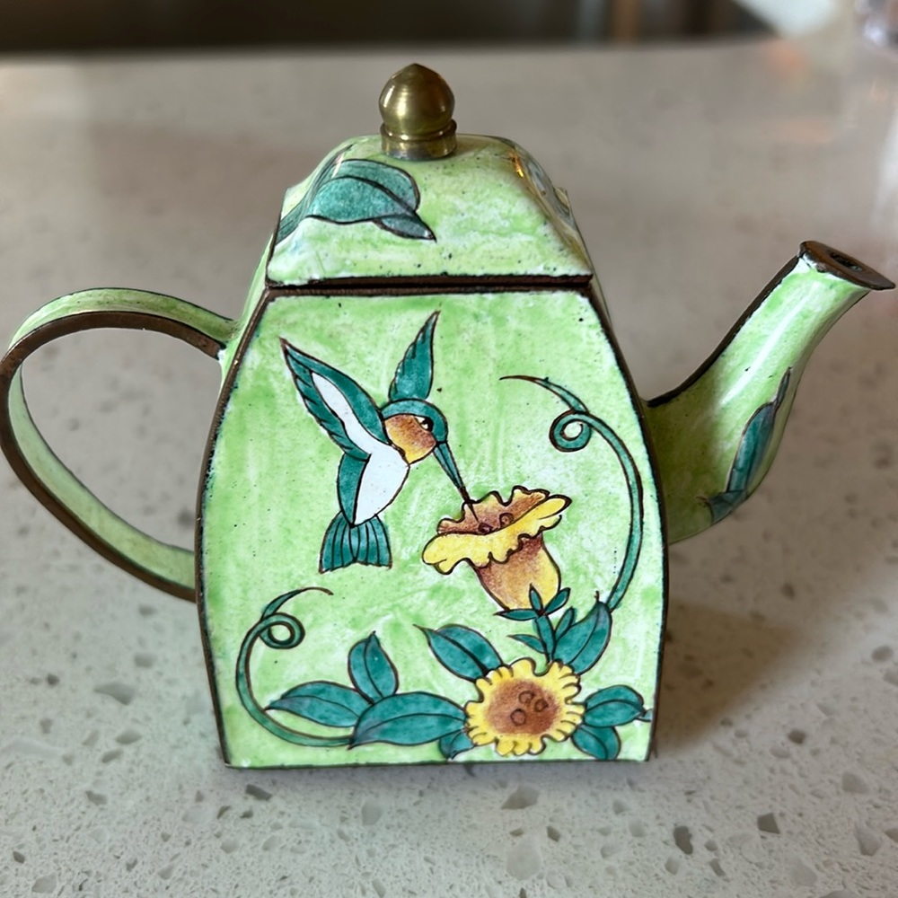Enameled teapot